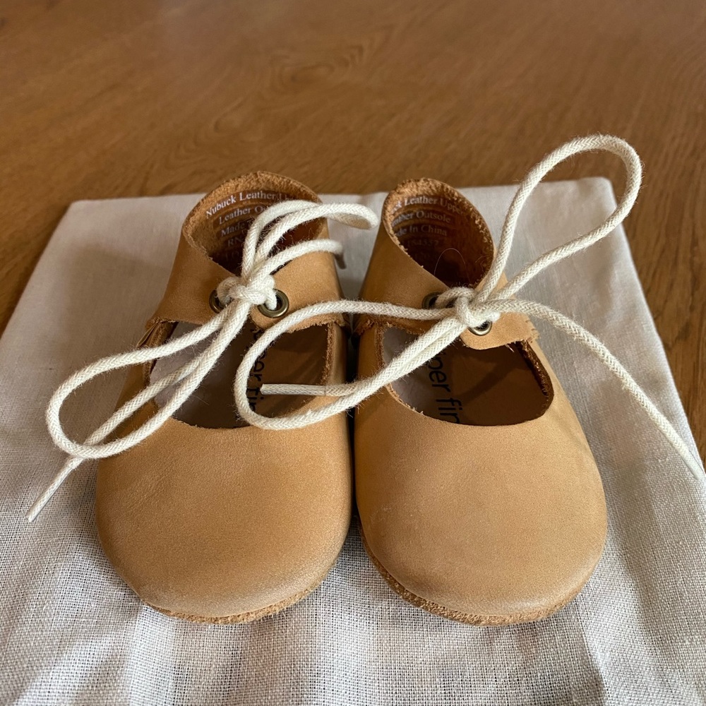 Baby Lace-up Mary Janes - Natural